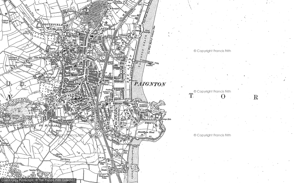 Old Map of Historic Map covering Torbay in 1886