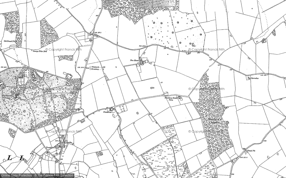 Old Map of Historic Map covering Astley Lodge in 1880