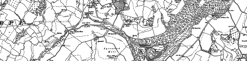 Old map of Painswick Beacon in 1882
