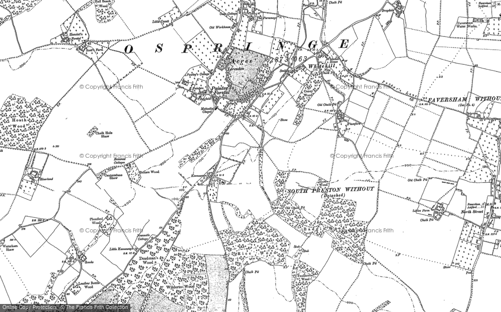 Old Map of Historic Map covering Plumford in 1896