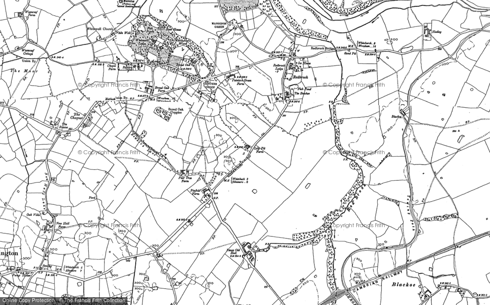 Old Map of Historic Map covering The Chequer in 1909