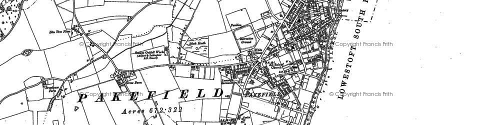 Old map of Pakefield in 1904