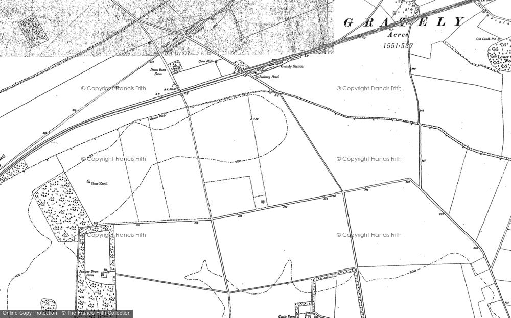 Old Map of Historic Map covering Boar Knoll in 1894