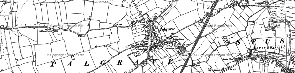 Old map of Palgrave in 1885