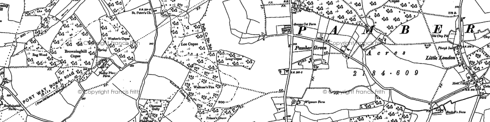 Old map of Pamber Green in 1894