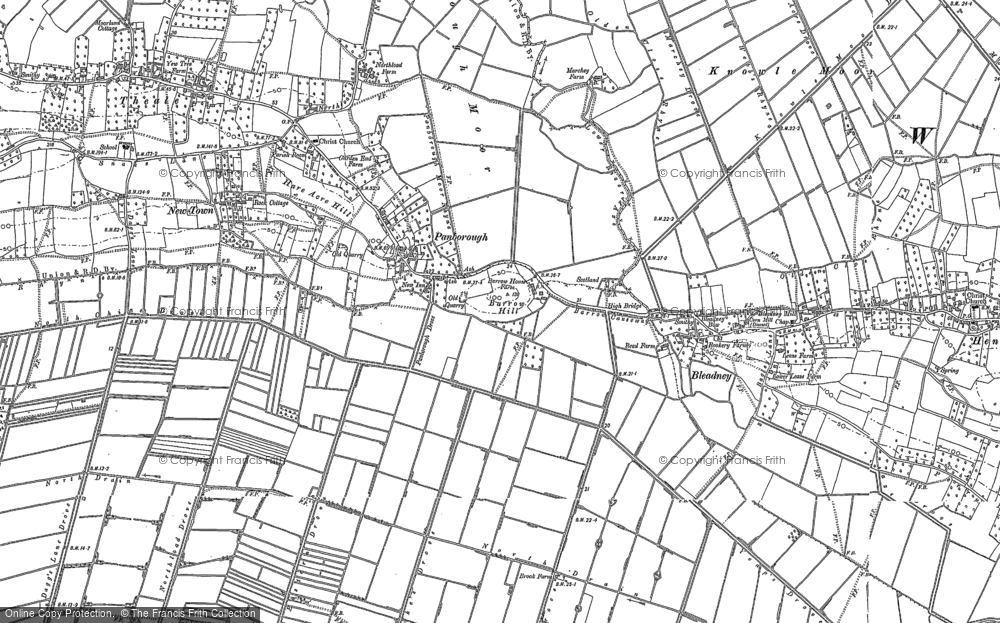 Old Map of Panborough, 1884 in 1884