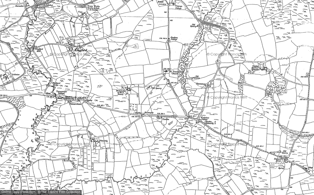 Old Map of Historic Map covering Bude Aqueduct in 1883