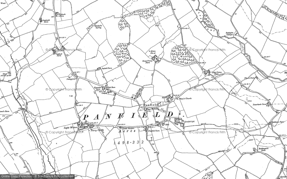 Old Map of Panfield, 1886 - 1896 in 1886