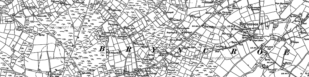 Old map of Pen-y-groeslon in 1888