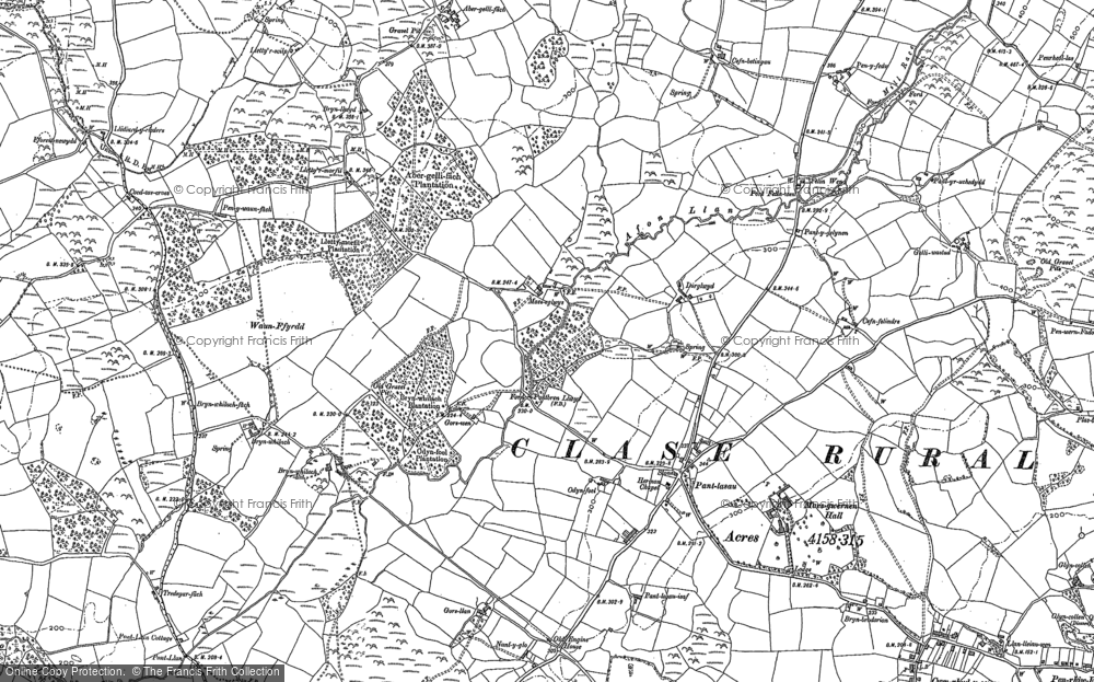 Old Map of Historic Map covering Abergelli Fm in 1897