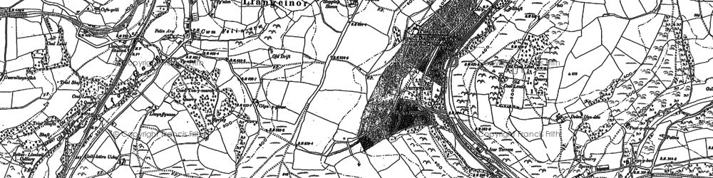 Old map of Bryn-y-Wrach in 1897