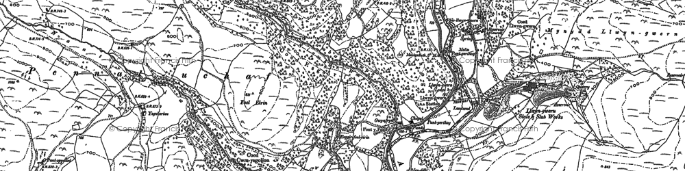 Old map of Pantperthog in 1886
