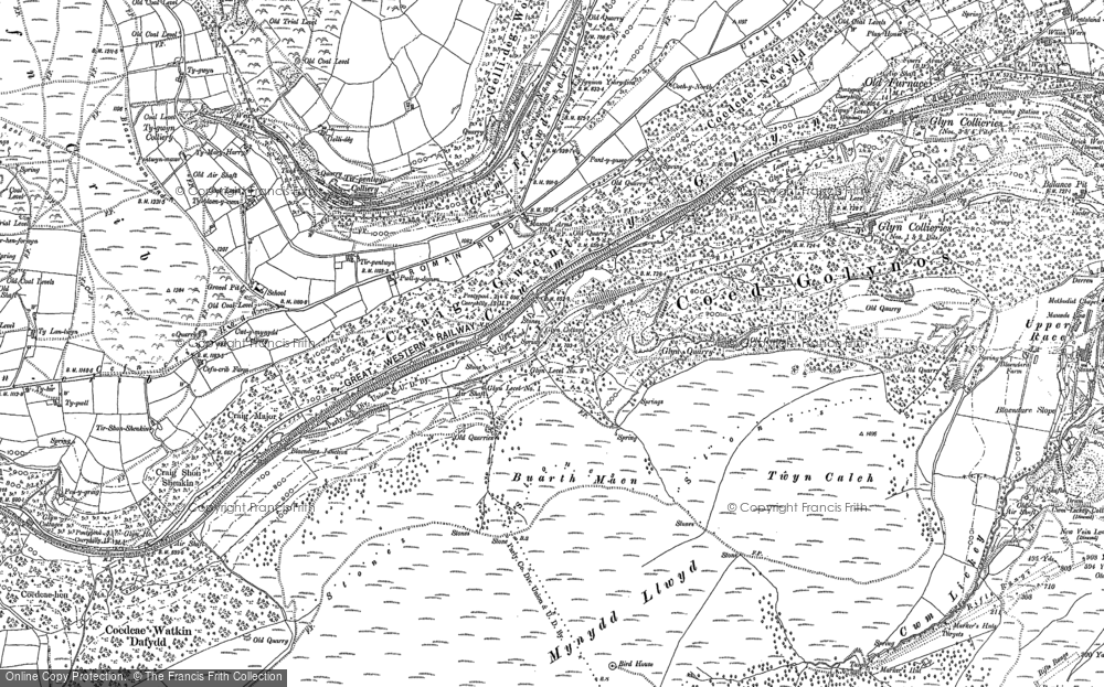 Old Map of Historic Map covering Buarth Maen in 1899