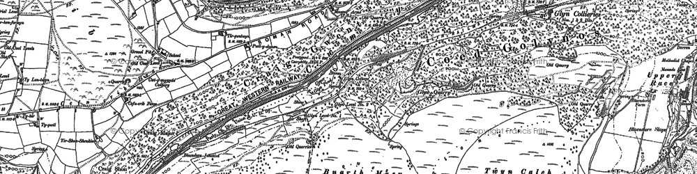Old map of Tir-pentwys in 1899