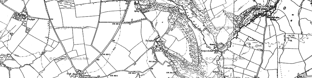 Old map of Pantygrwndy in 1888