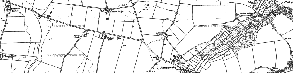 Old map of Panxworth in 1881