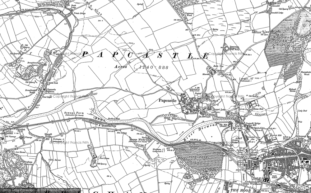 Old Map of Historic Map covering Belle Vue in 1898