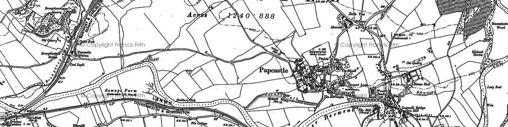 Old map of Papcastle in 1898