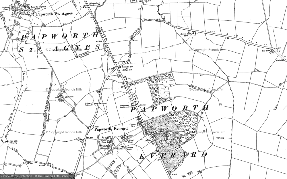Old Map of Papworth Everard, 1887 in 1887