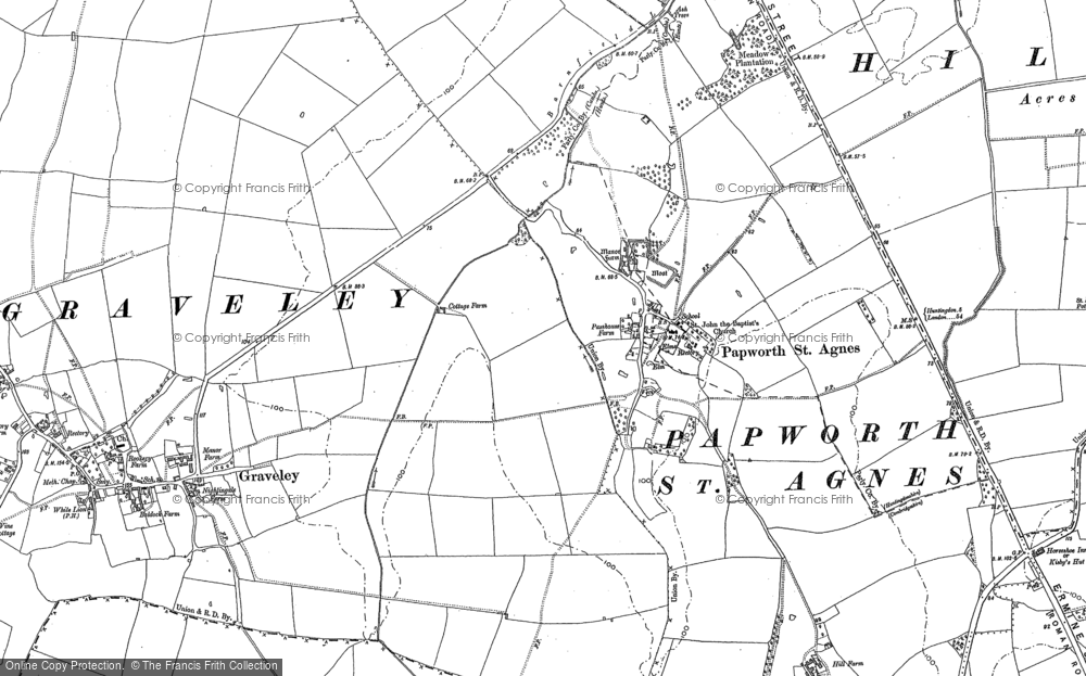Old Map of Papworth St Agnes, 1887 - 1900 in 1887