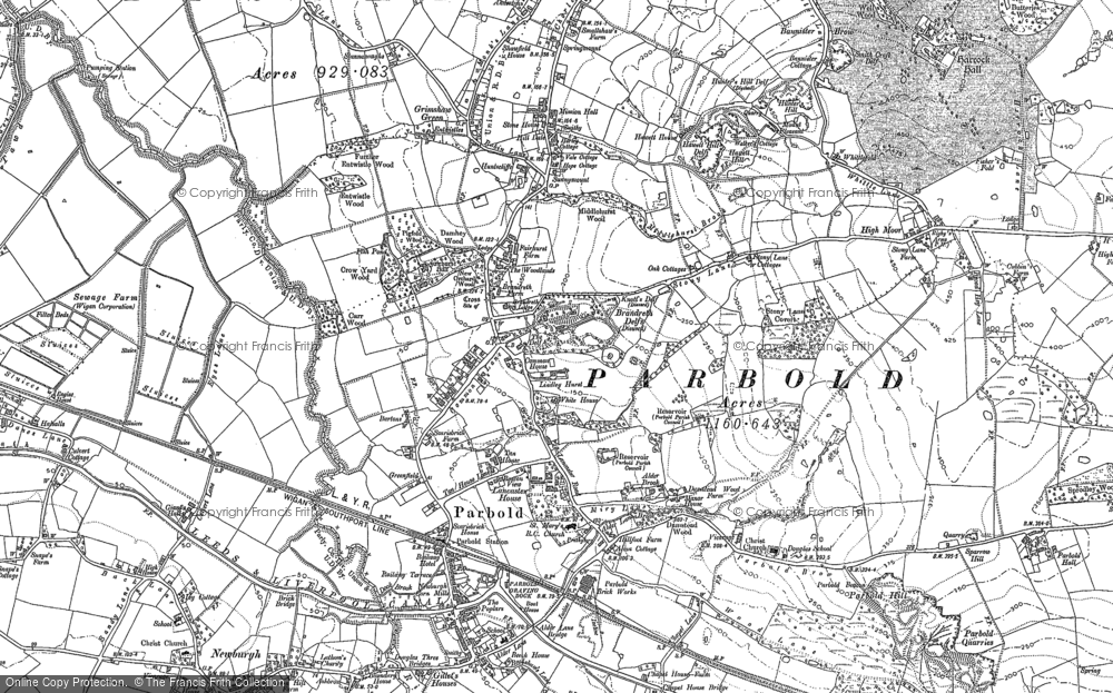 Old Map of Historic Map covering High Moor in 1892