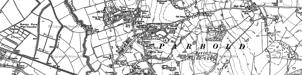 Old map of Parbold in 1892