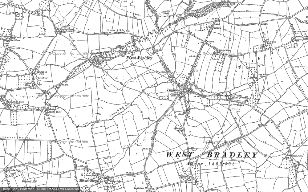 Old Map of Historic Map covering Withial in 1885