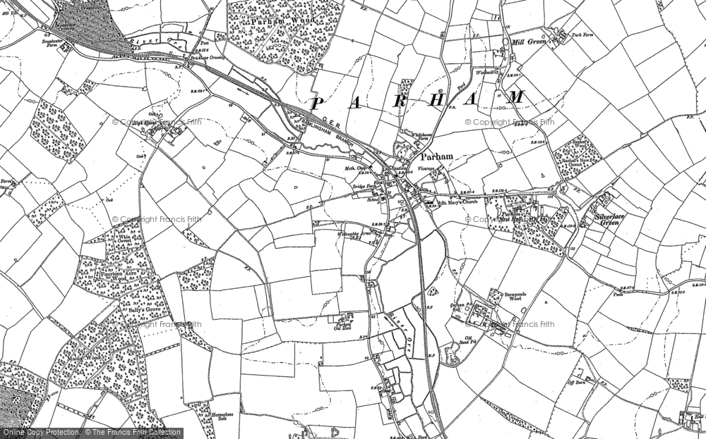 Old Map of Parham, 1881 - 1883 in 1881