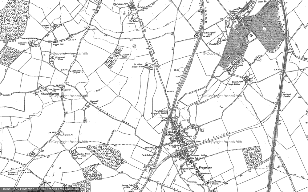 Old Map of Historic Map covering Sopwell in 1896
