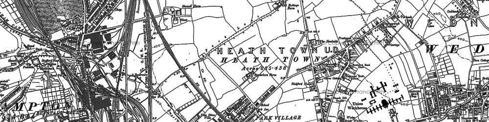 Old map of Newbolds in 1885
