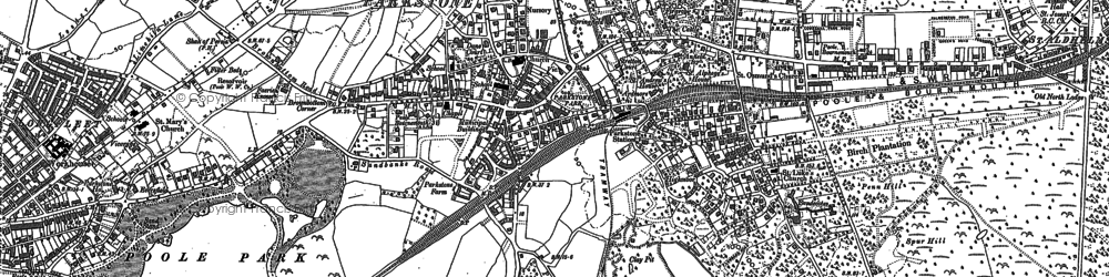 Old map of Parkstone in 1900