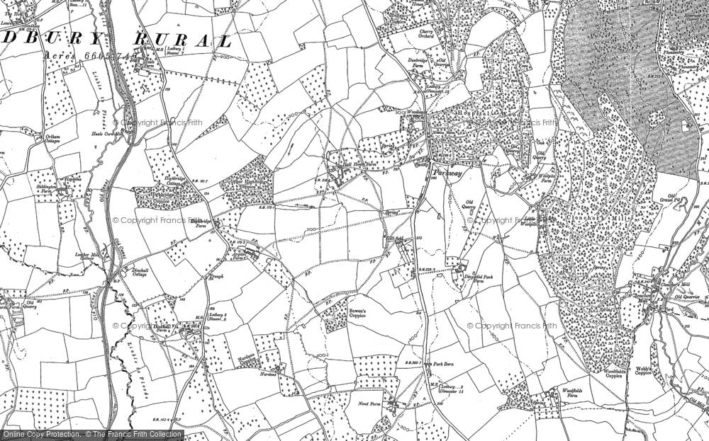Old Map of Historic Map covering Clencher's Mill in 1903