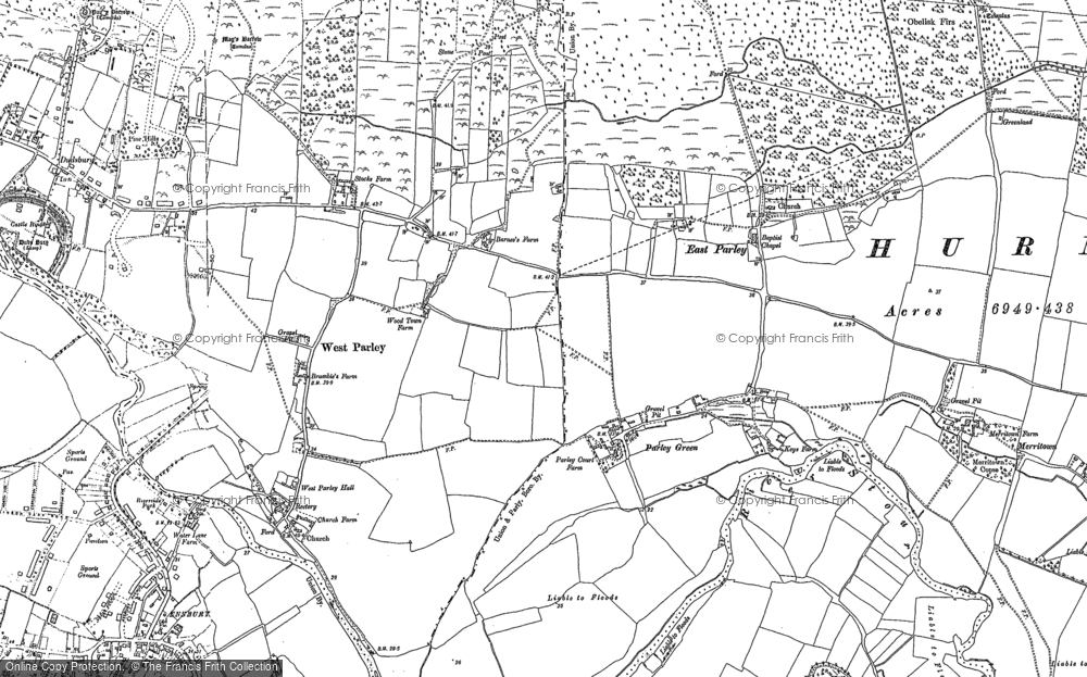Old Map of Parley Green, 1907 - 1938 in 1907