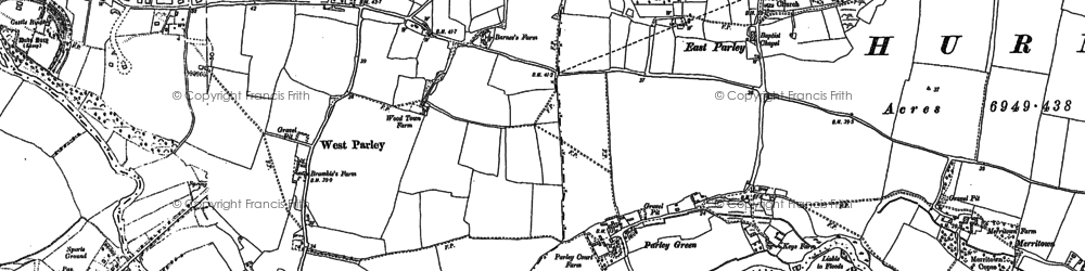 Old map of Parley Green in 1907