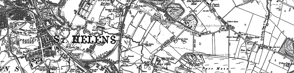 Old map of Parr in 1892