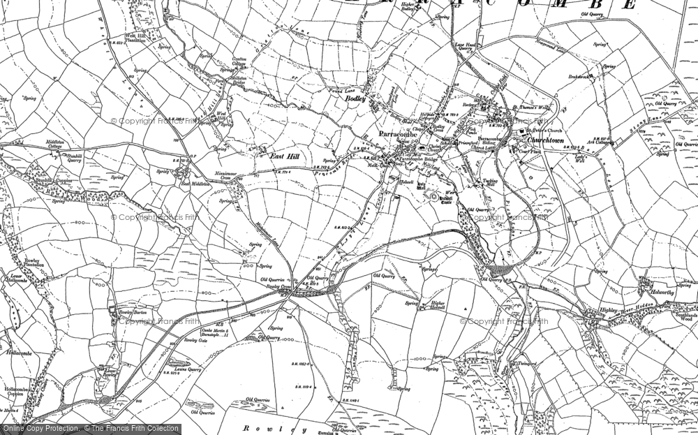 Old Map of Historic Map covering Churchtown in 1887