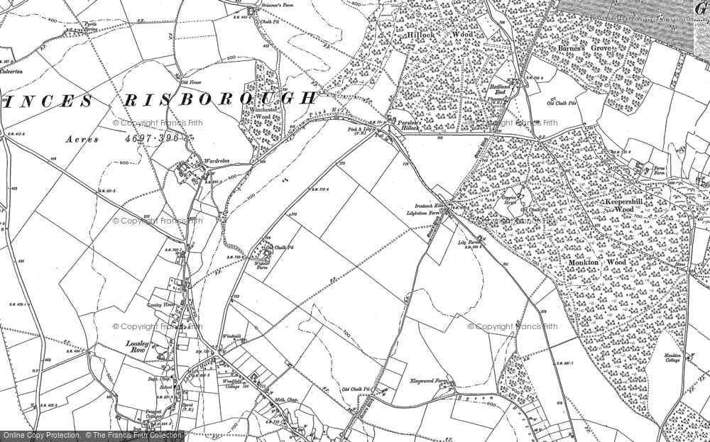 Old Map of Parslow's Hillock, 1897 in 1897