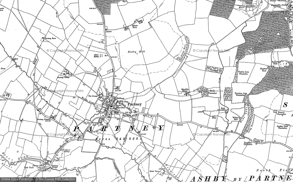 Old Map of Partney, 1887 in 1887