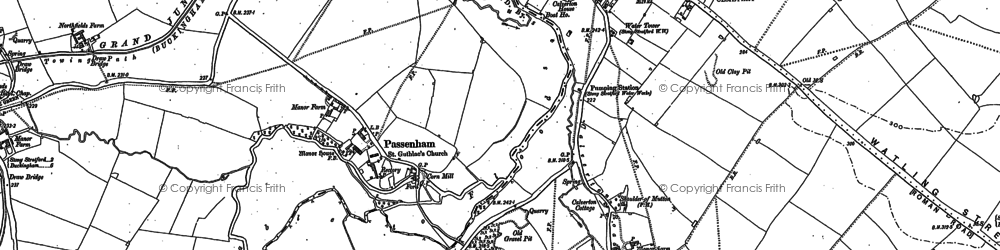 Old map of Passenham in 1898