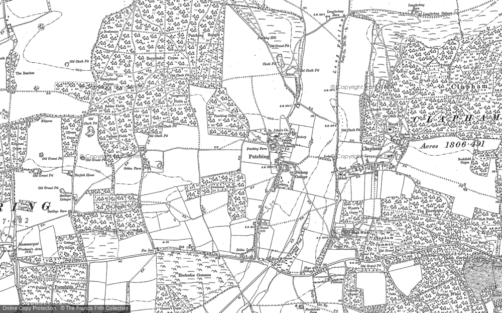 Old Map of Historic Map covering Angmering Park in 1896