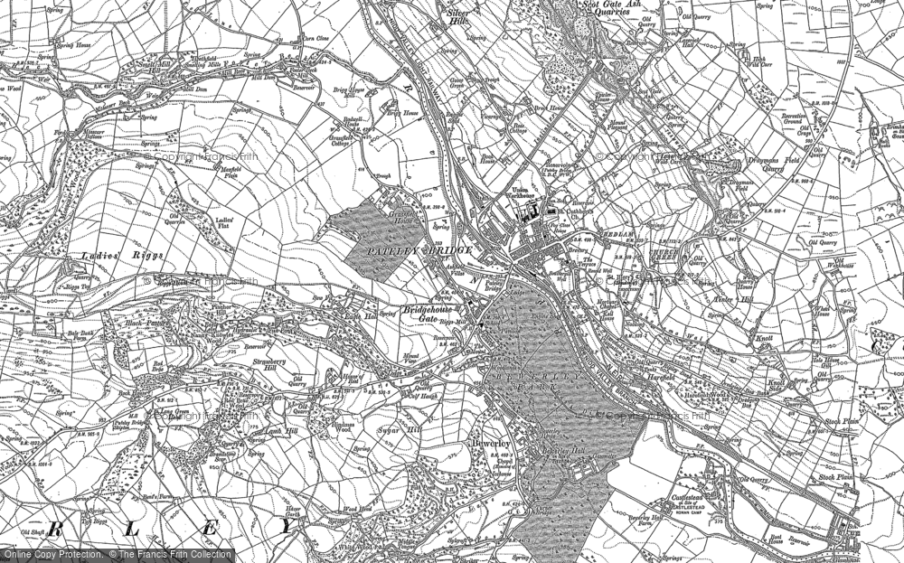 Old Map of Historic Map covering Bridgehouse Gate in 1907