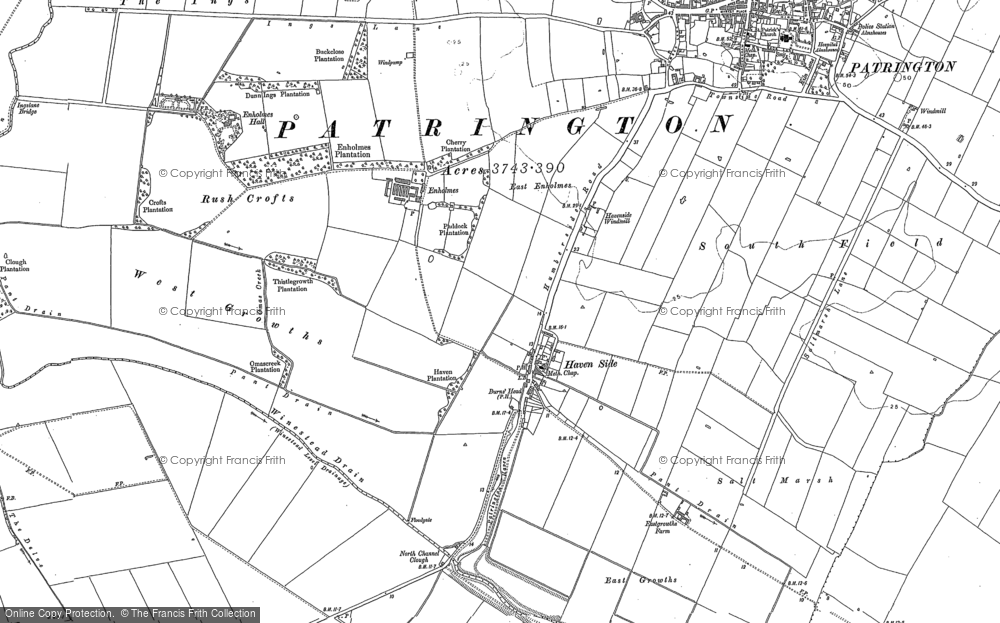 Old Map of Historic Map covering Winestead Drain in 1888