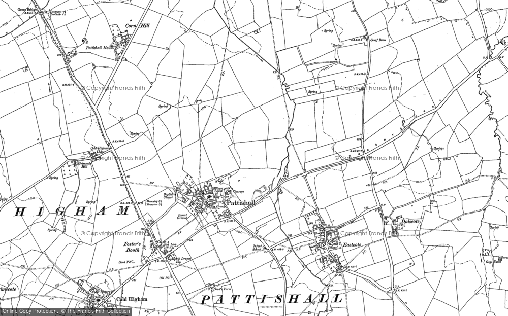 Old Map of Pattishall, 1883 in 1883