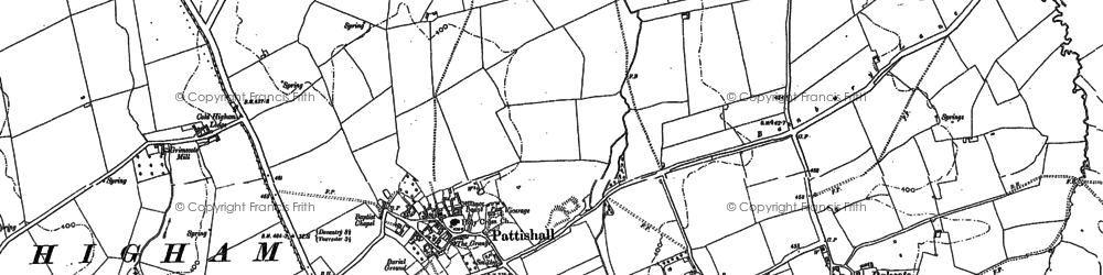 Old map of Pattishall in 1883