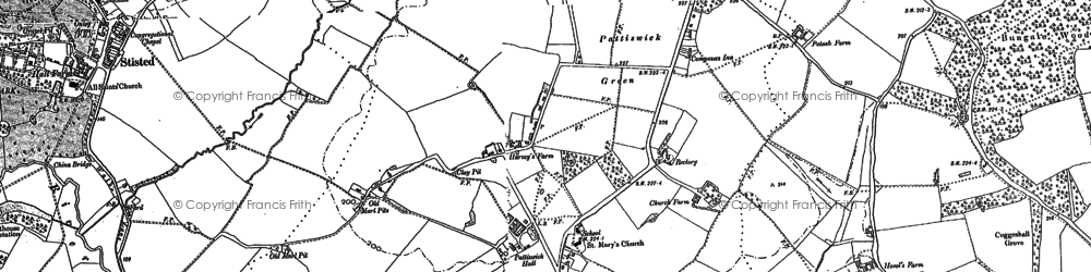 Old map of Bungate Wood in 1896