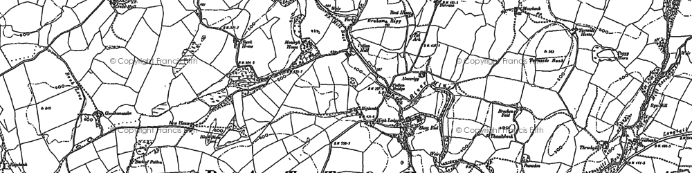 Old map of Bracken Fold in 1897