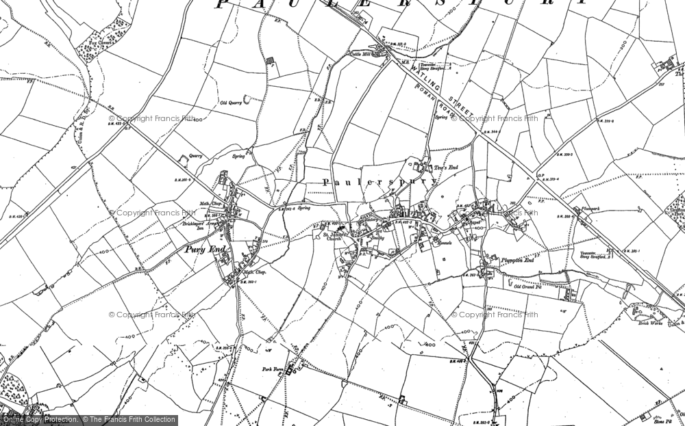 Old Map of Historic Map covering Kennels Cotts in 1883