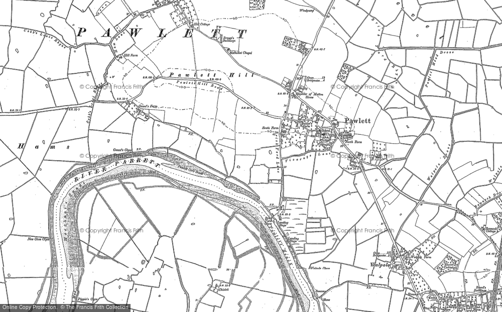 Old Map of Pawlett, 1886 in 1886