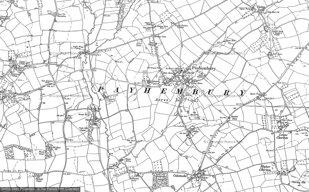 Old Map of Payhembury, 1887 in 1887