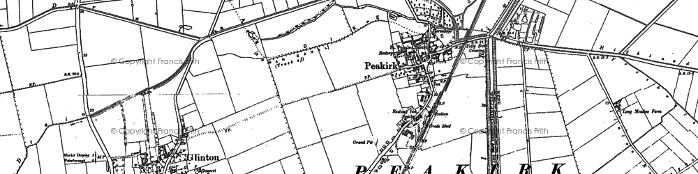 Old map of Peakirk in 1899